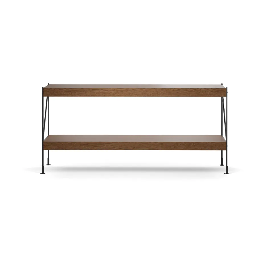 Zet kastensysteem, oak dark stained, 1x2, black steel base Audo Copenhagen