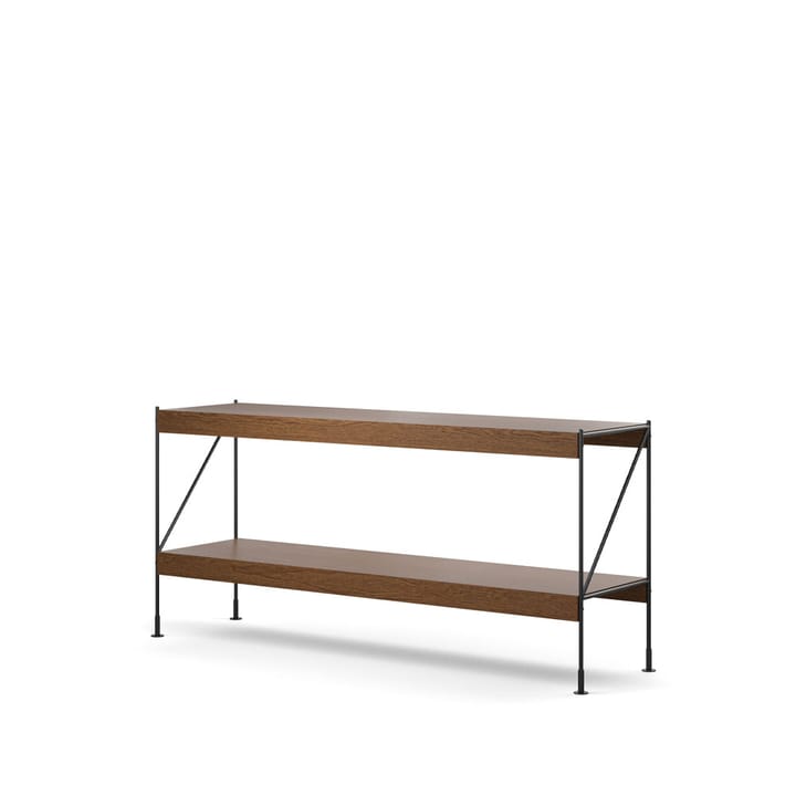 Zet kastensysteem, oak dark stained, 1x2, black steel base Audo Copenhagen