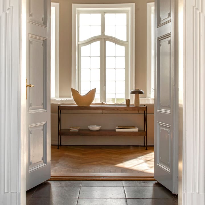Zet kastensysteem, oak dark stained, 1x2, black steel base Audo Copenhagen