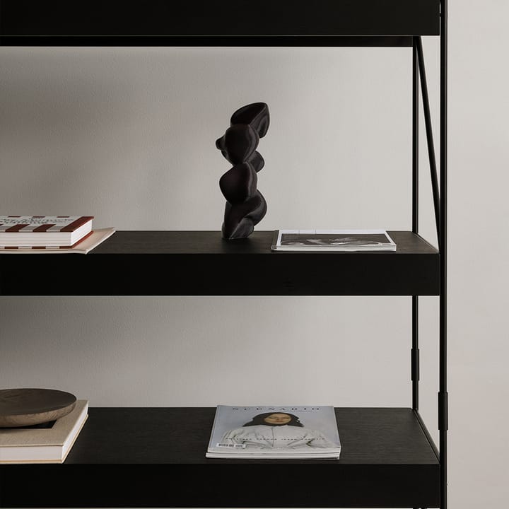 Zet kastensysteem, oak dark stained, 1x2, black steel base Audo Copenhagen