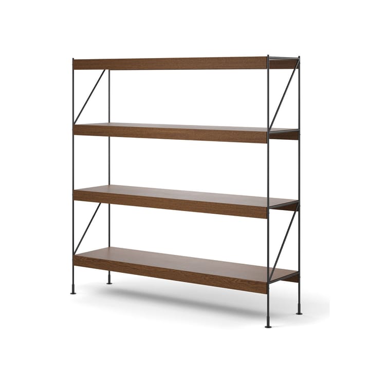 Zet kastensysteem, oak dark stained, 1x4, black steel base Audo Copenhagen