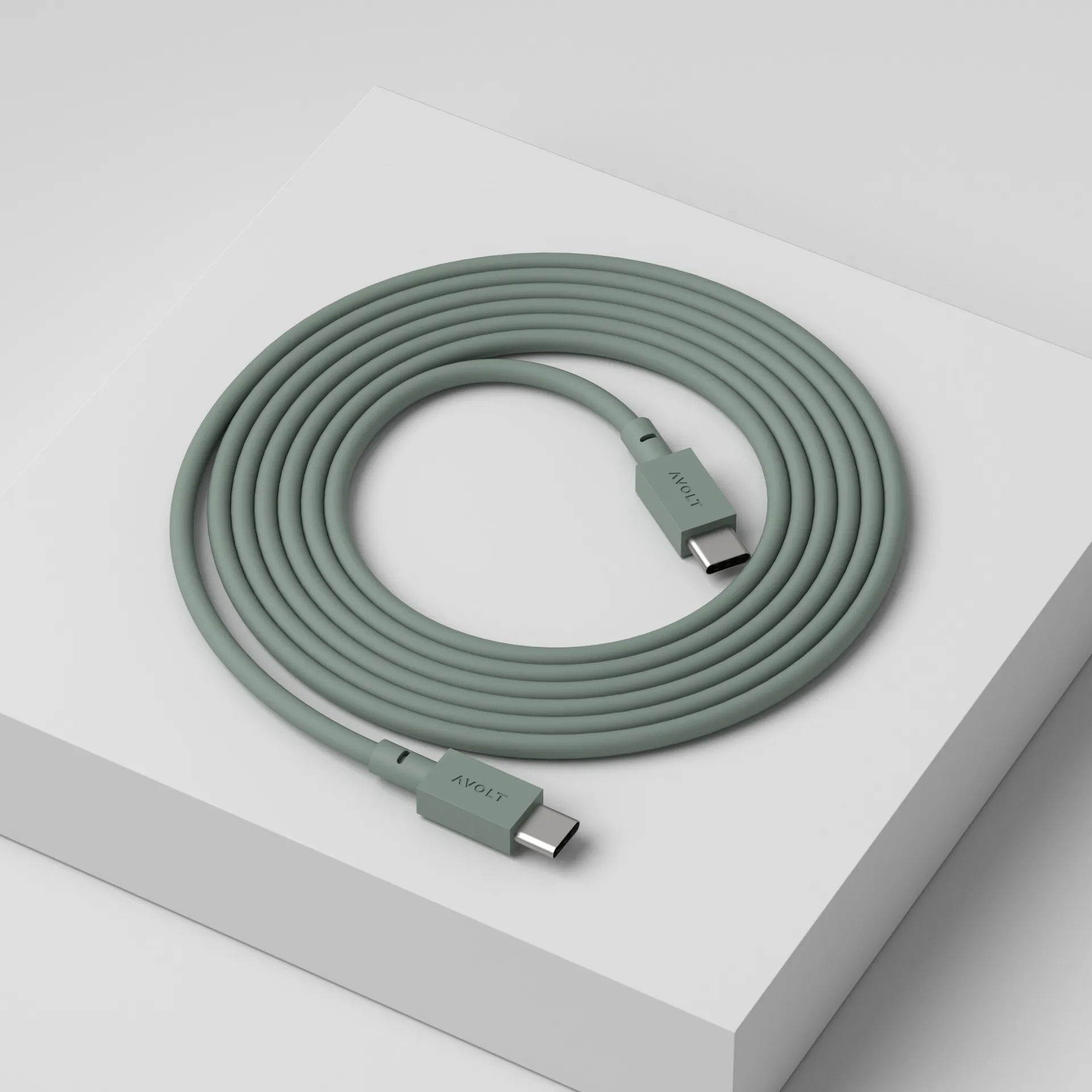Cable 1 USB-C naar USB-C oplaadkabel 2 m, Oak green Avolt