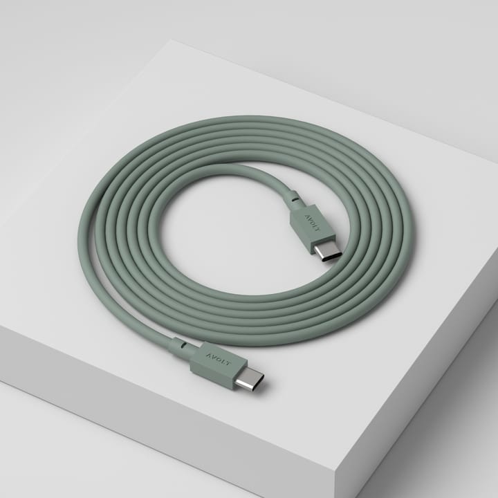 Cable 1 USB-C naar USB-C oplaadkabel 2 m, Oak green Avolt