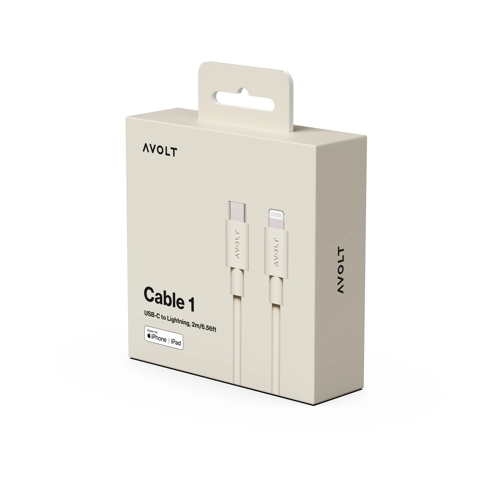 Kabel 1 USB C naar Lightning oplaadkabel 2m, Nomad Sand Avolt