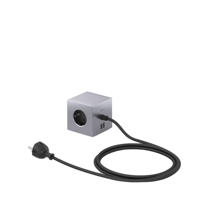 Square 1 stekkerdoos - aluminium - Avolt