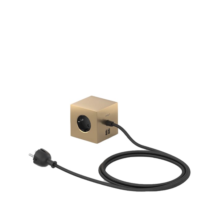 Square 1 stekkerdoos - brass - Avolt