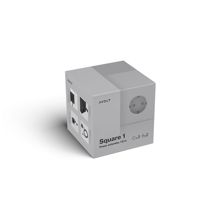 Square 1 stekkerdoos, gotland grey Avolt