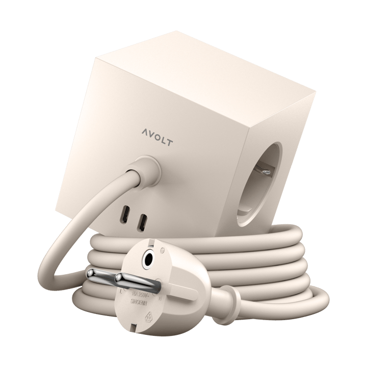 Square 1 stopcontact met USB-C 30W 1,8 m - Nomad sand - Avolt