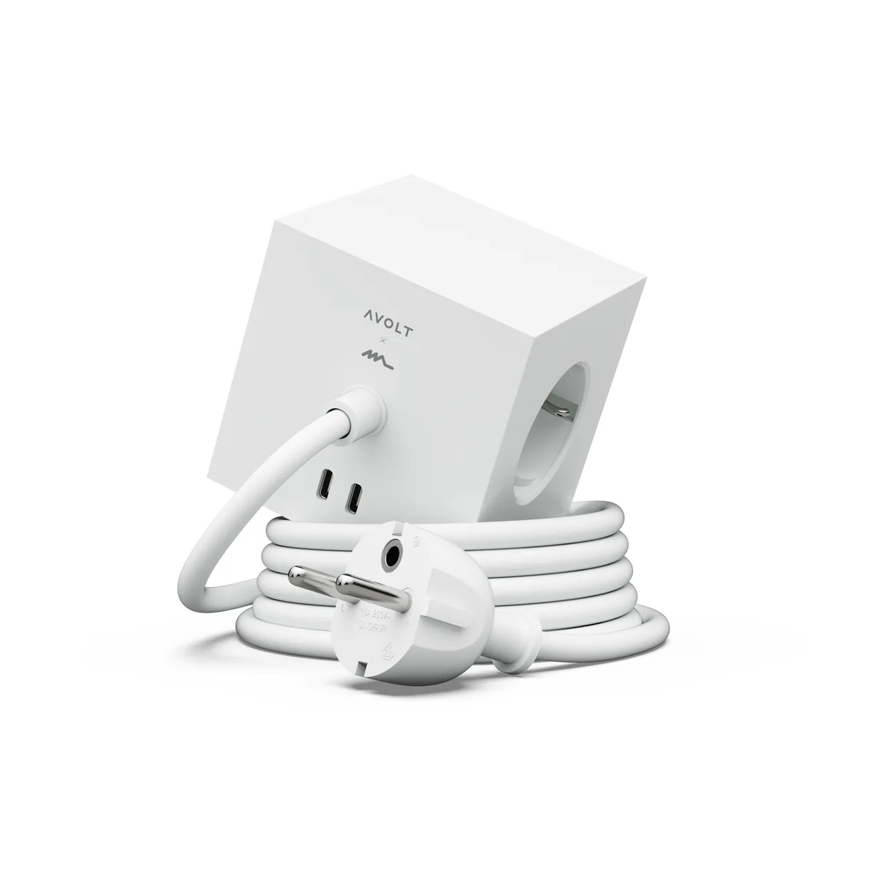 Avolt Square 1 stopcontact met USB-C 30W 1,8 m White Martinelli Luce edition