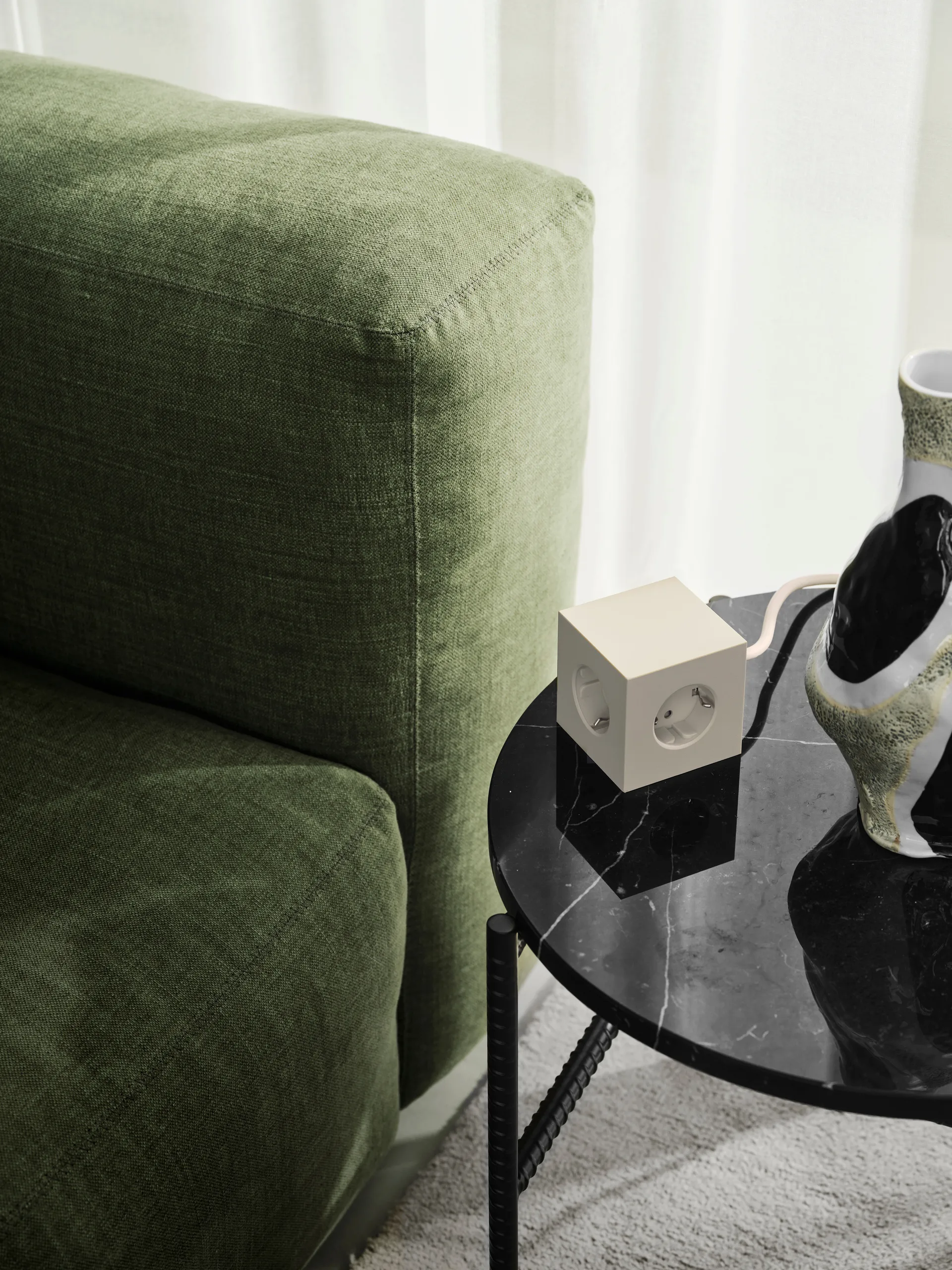 Square 1 stopcontact met USB-C 30W 3 m, Nomad Sand Avolt