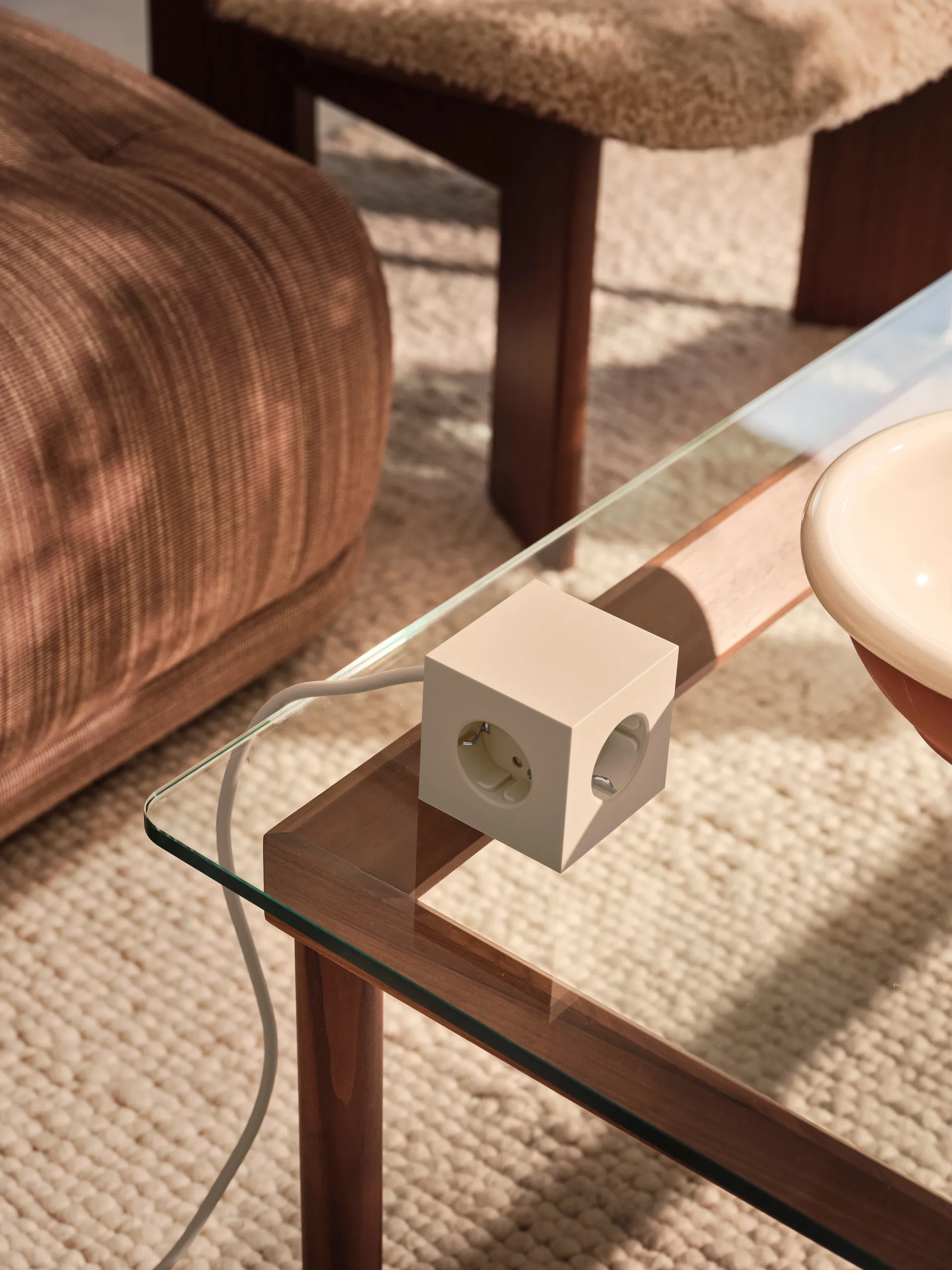 Square 1 stopcontact met USB-C 30W 3 m, Nomad Sand Avolt