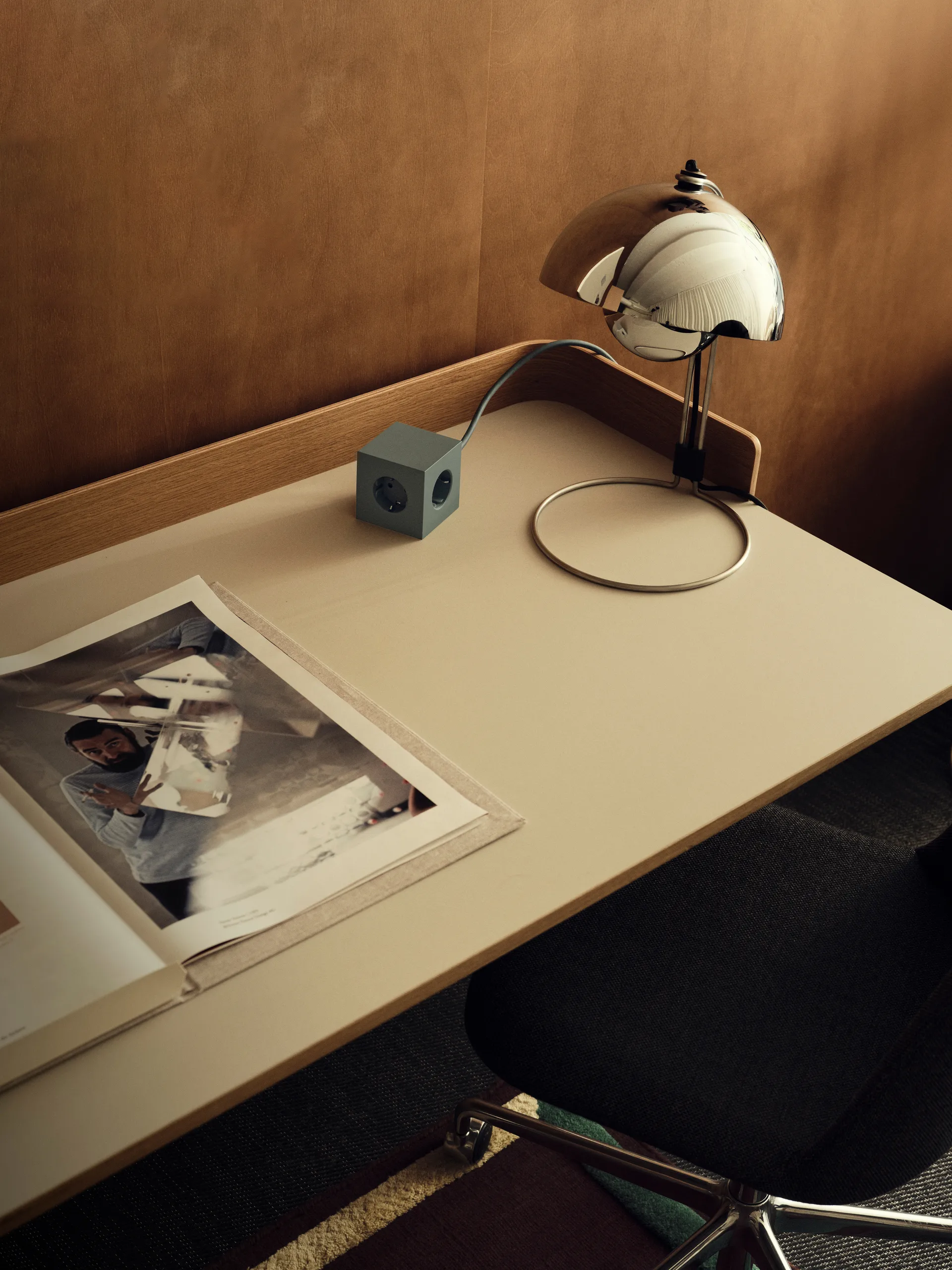 Square 1 stopcontact met USB-C 30W 3 m, Oak Green Avolt