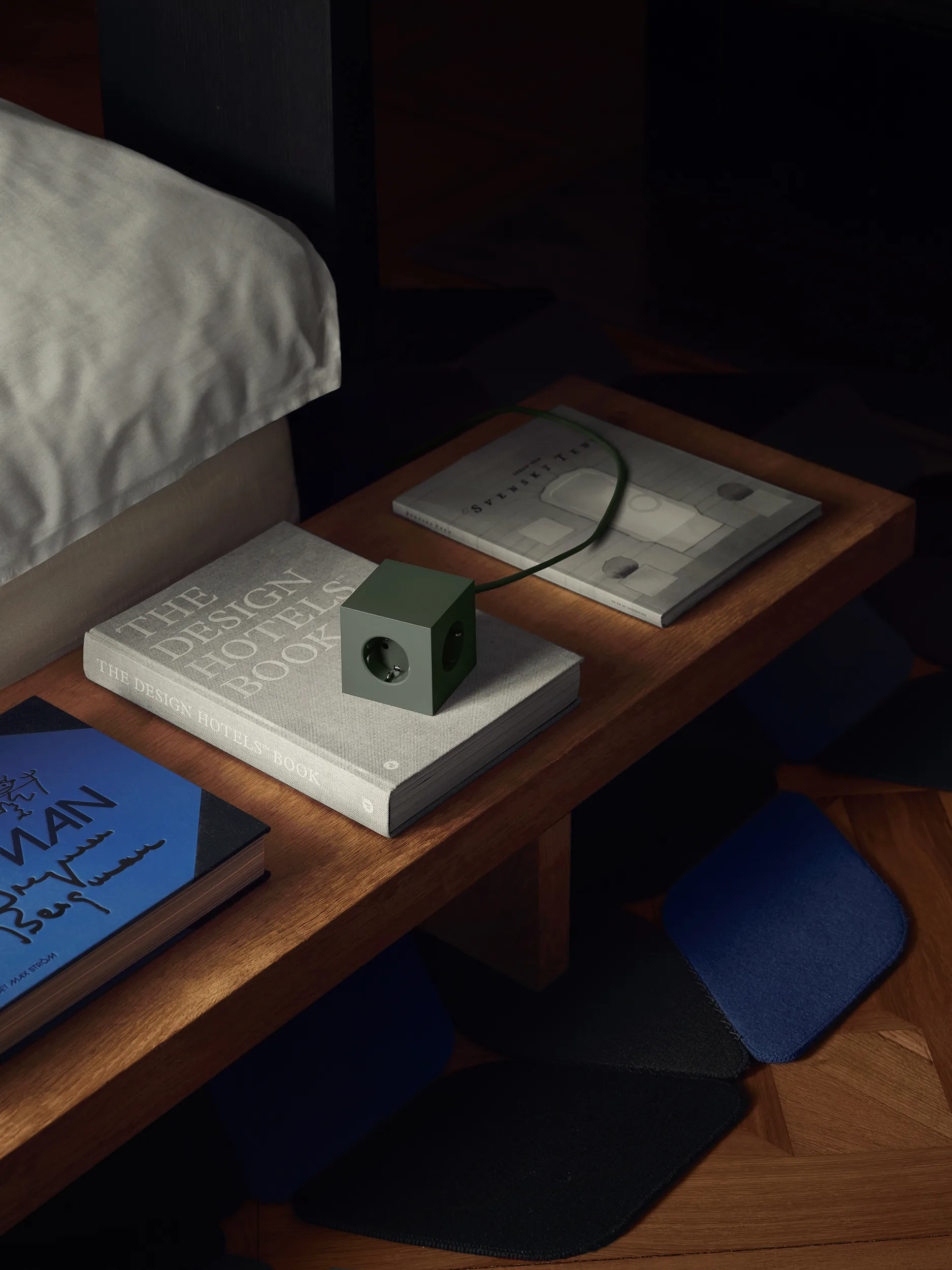 Square 1 stopcontact met USB-C 30W 3 m, Oak Green Avolt