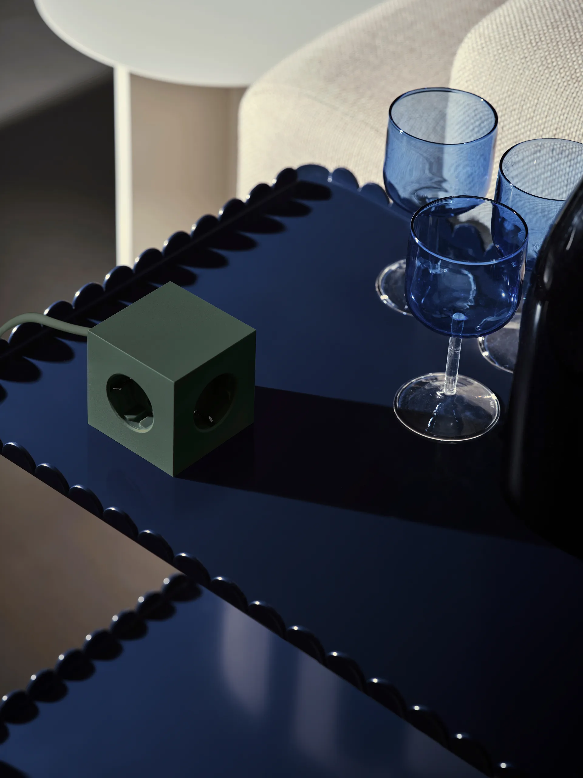 Square 1 stopcontact met USB-C 30W 3 m, Oak Green Avolt