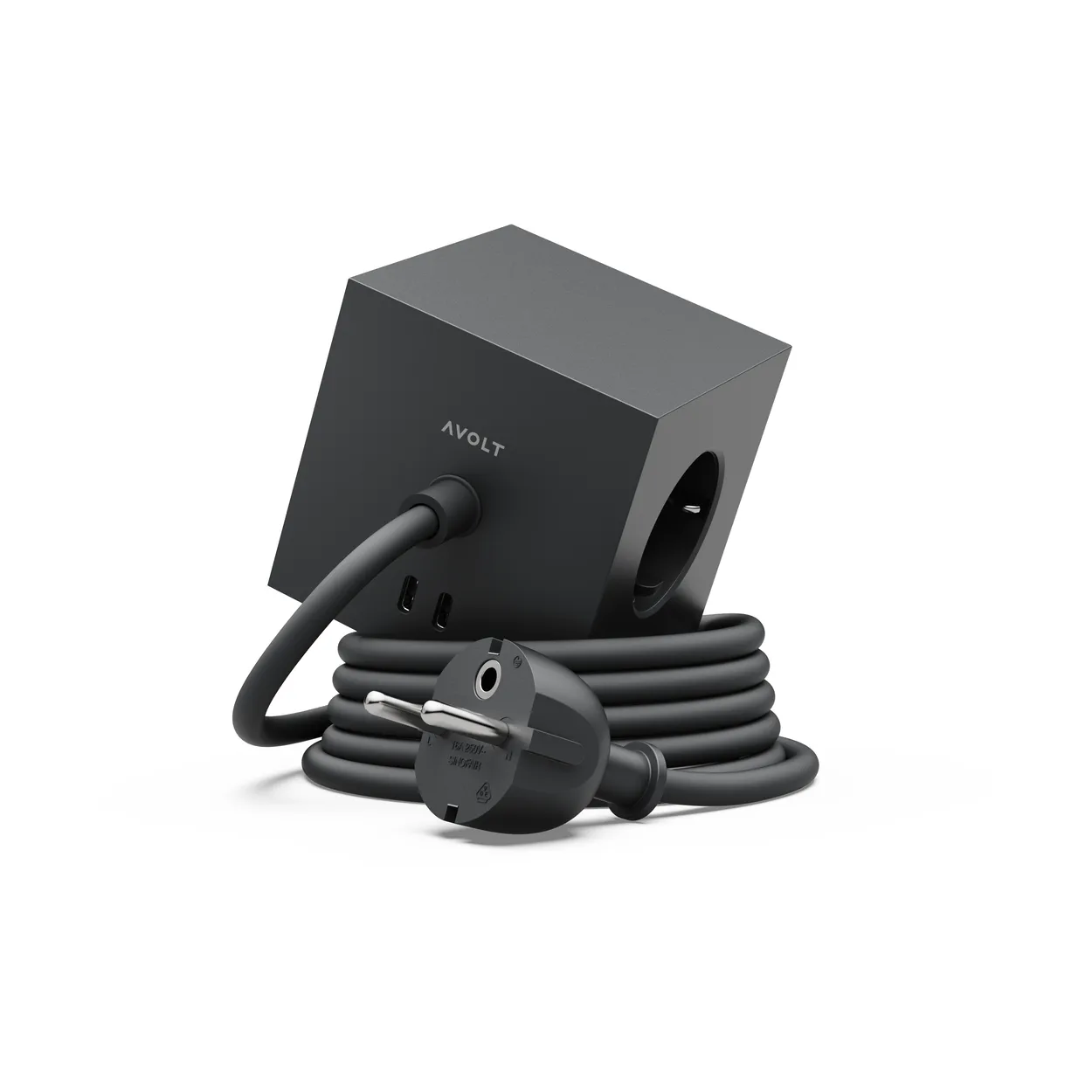 Avolt Square 1 stopcontact met USB-C 30W 3 m Stockholm Black