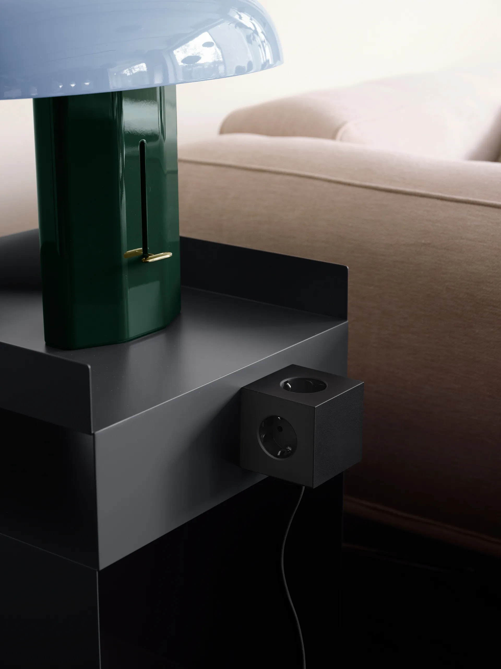 Square 1 stopcontact met USB-C 30W 3 m, Stockholm Black Avolt