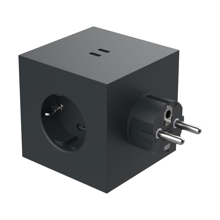 Square 2 stopcontact, Stockholm Black Avolt