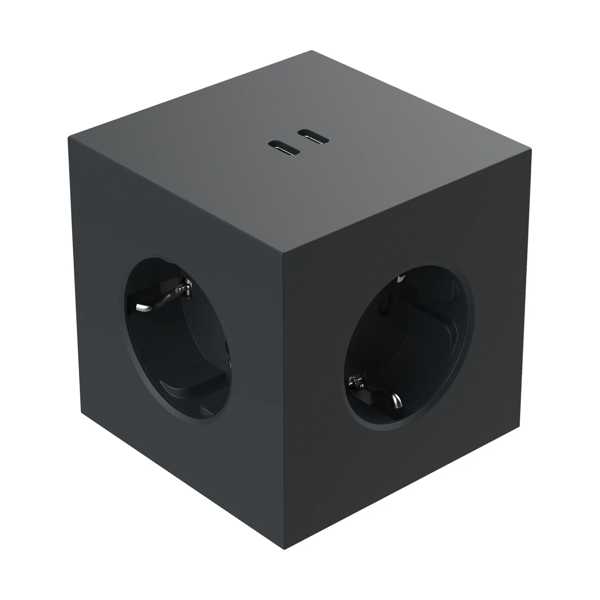 Square 2 stopcontact, Stockholm Black Avolt