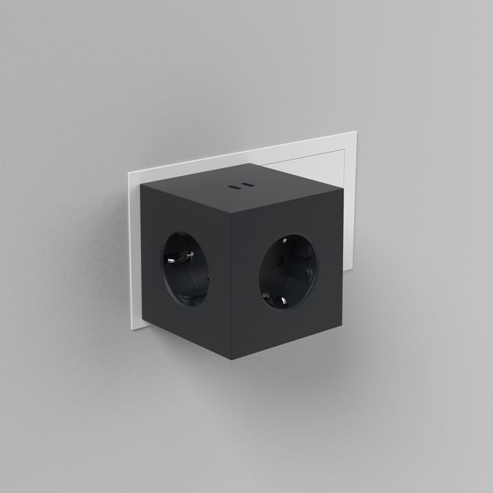 Square 2 stopcontact, Stockholm Black Avolt