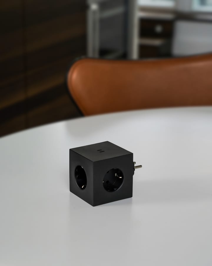 Square 2 stopcontact, Stockholm Black Avolt