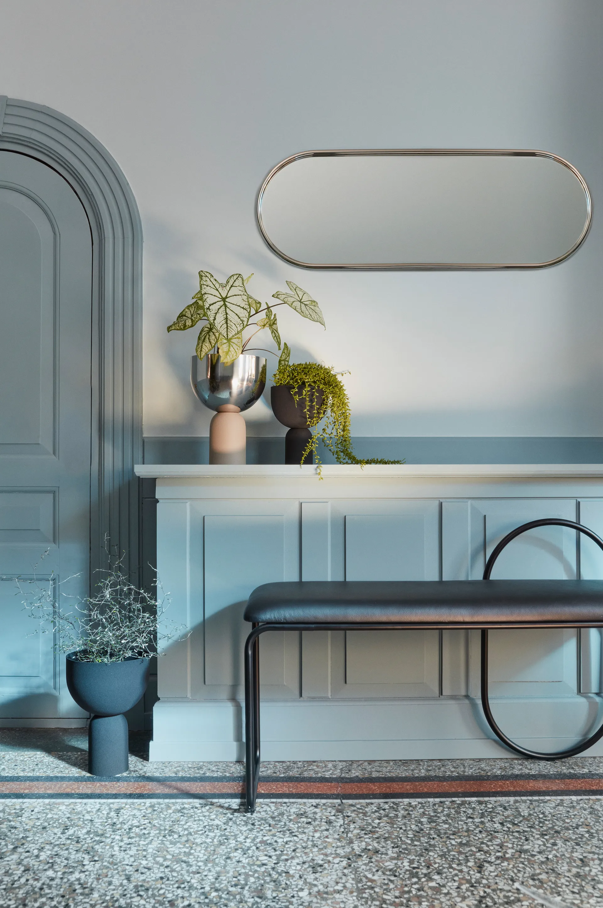 Angui spiegel zilver, 29x78 cm AYTM