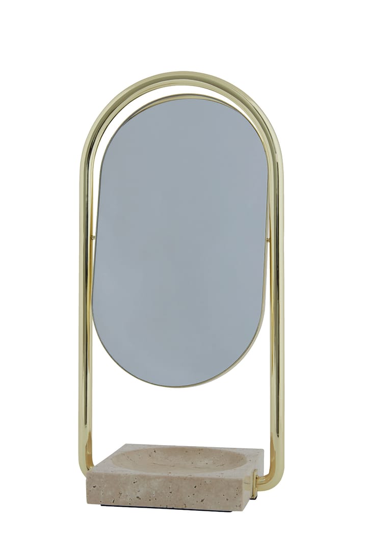 ANGUI tafelspiegel 17,2x35 cm, Gold/Travertine AYTM