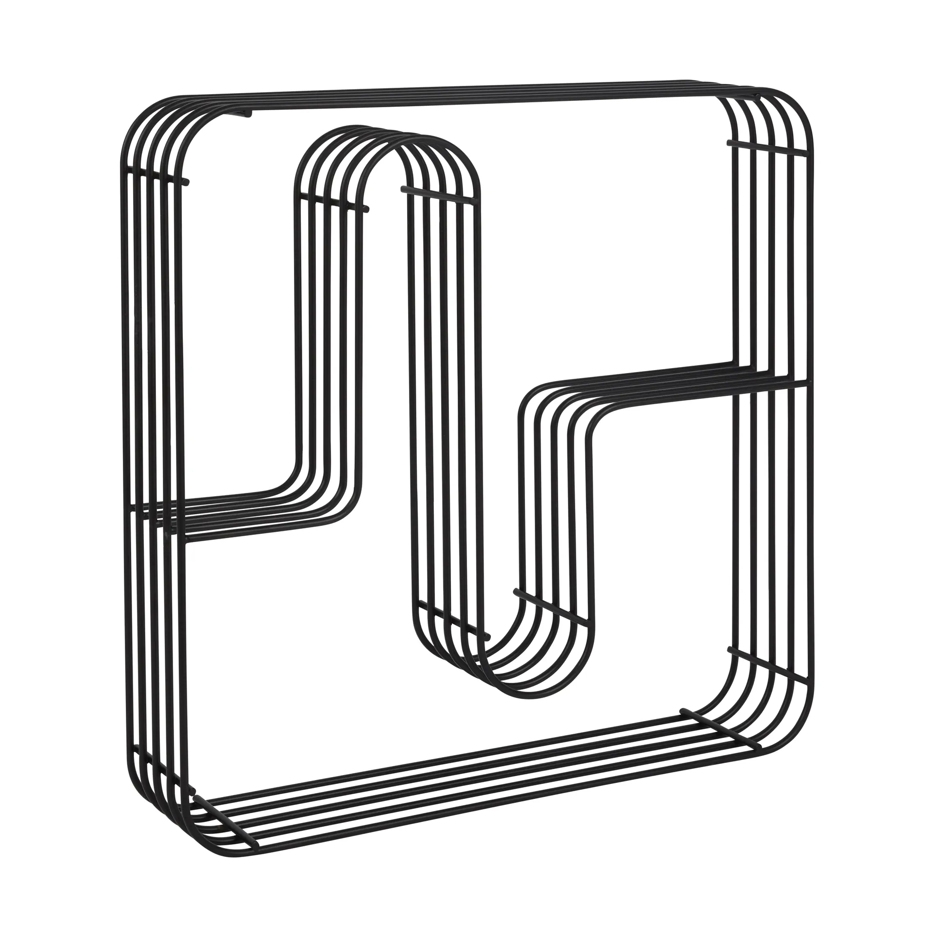 Curva wandplank vierkant, Zwart AYTM