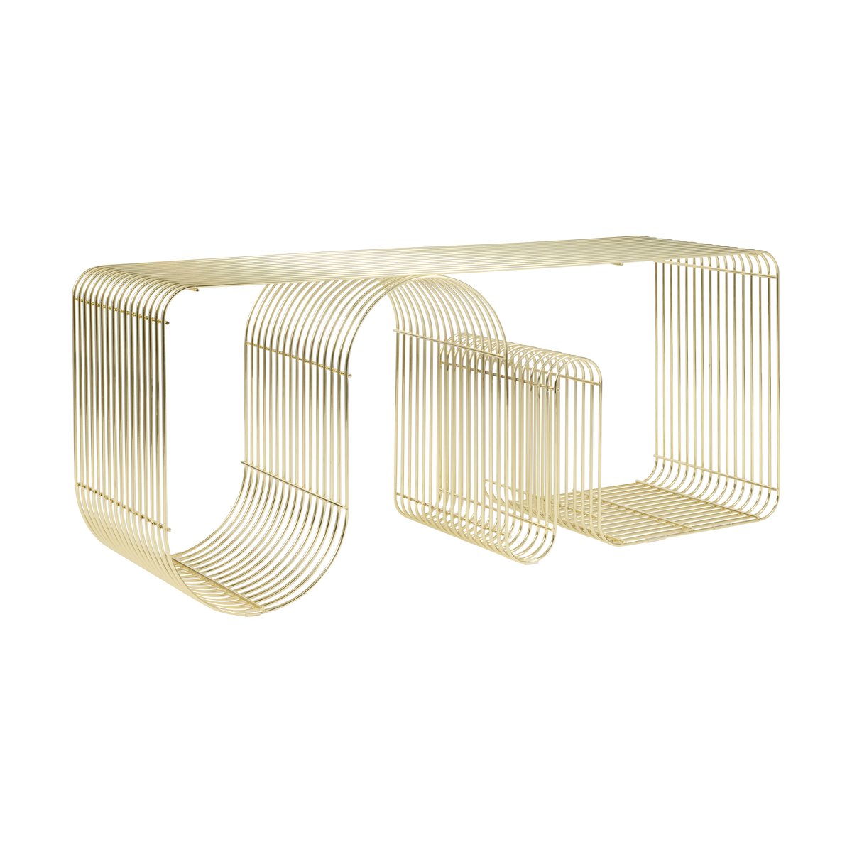 AYTM Curva zitbank 100 cm Goud | Scandinavisch Interieur | Banken | Goudkleurig