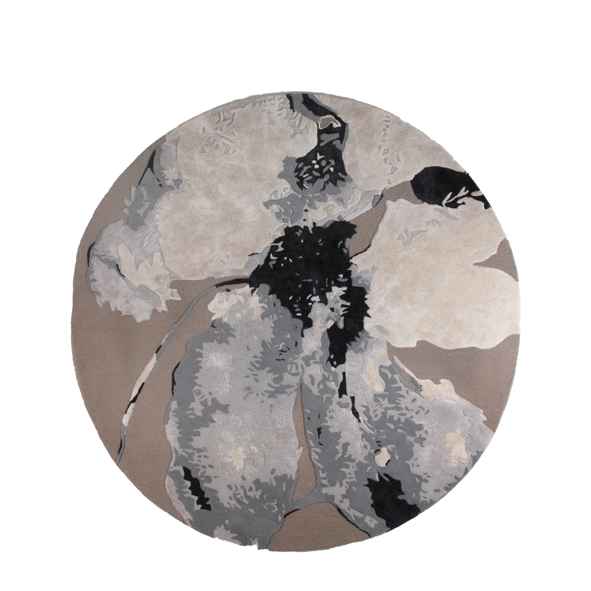 Floreo vloerkleed Ø200 cm, Wit-grijs AYTM