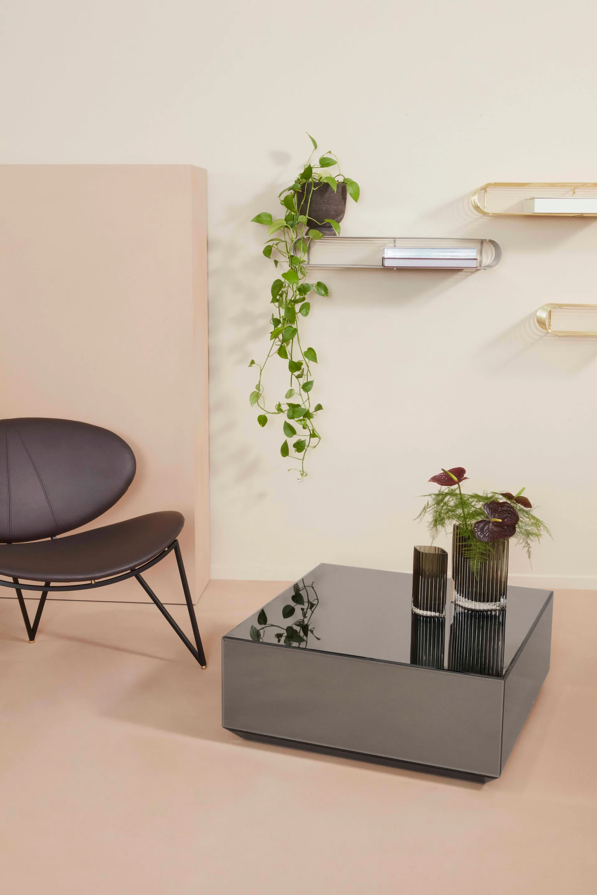 Speculum salontafel 80x80 cm, Zwart AYTM