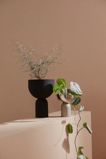 Torus bloempot Ø22 cm - Black-black - AYTM