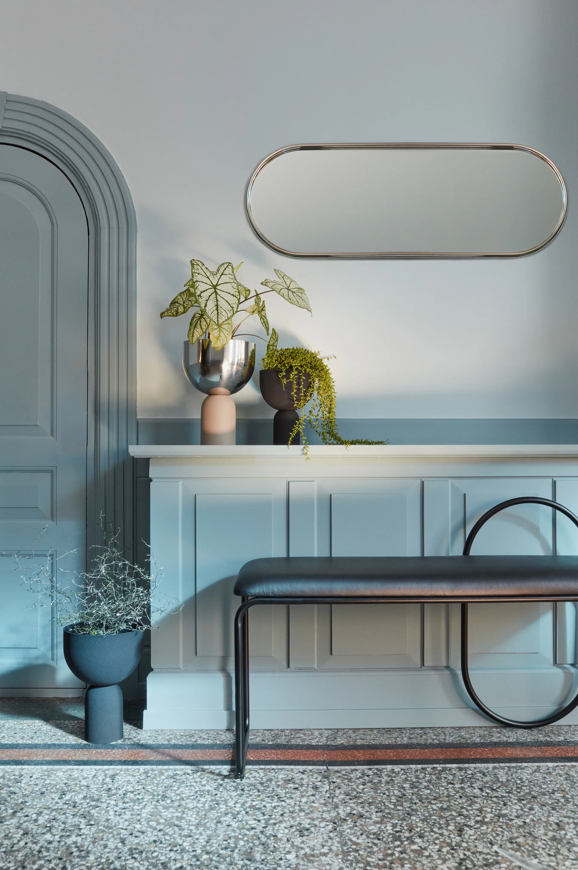 Torus bloempot Ø22 cm, Silver-taupe AYTM