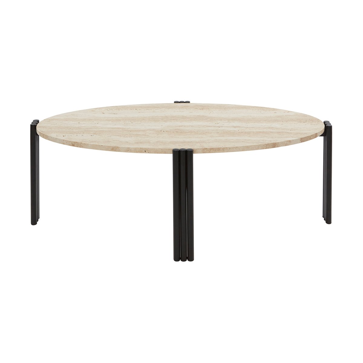 AYTM Tribus salontafel ovaal 92,4x47,6x35 cm Zwarte travertijn
