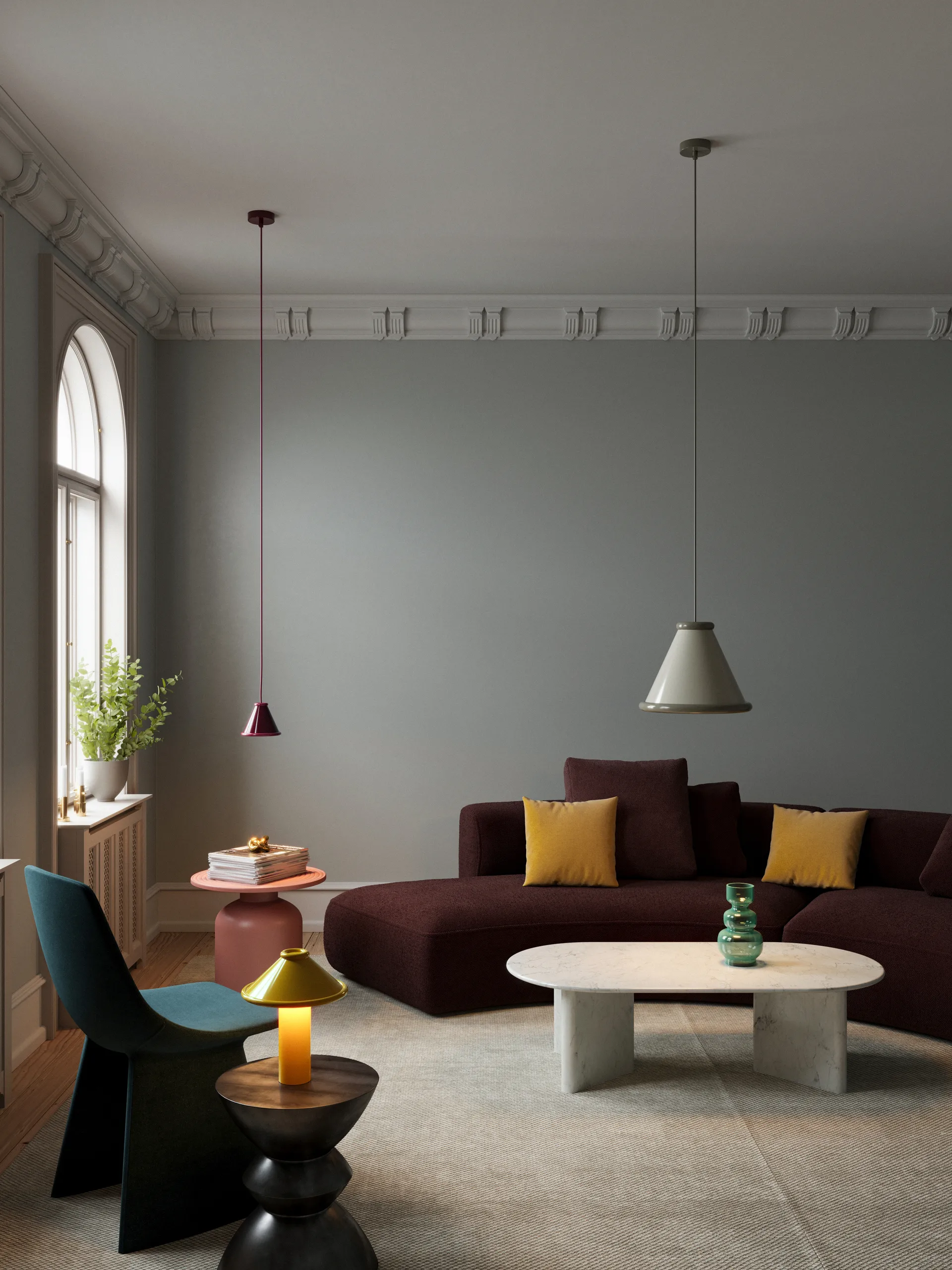 Belle hanglamp Ø36 cm, Pepple grey-moss grey Belid