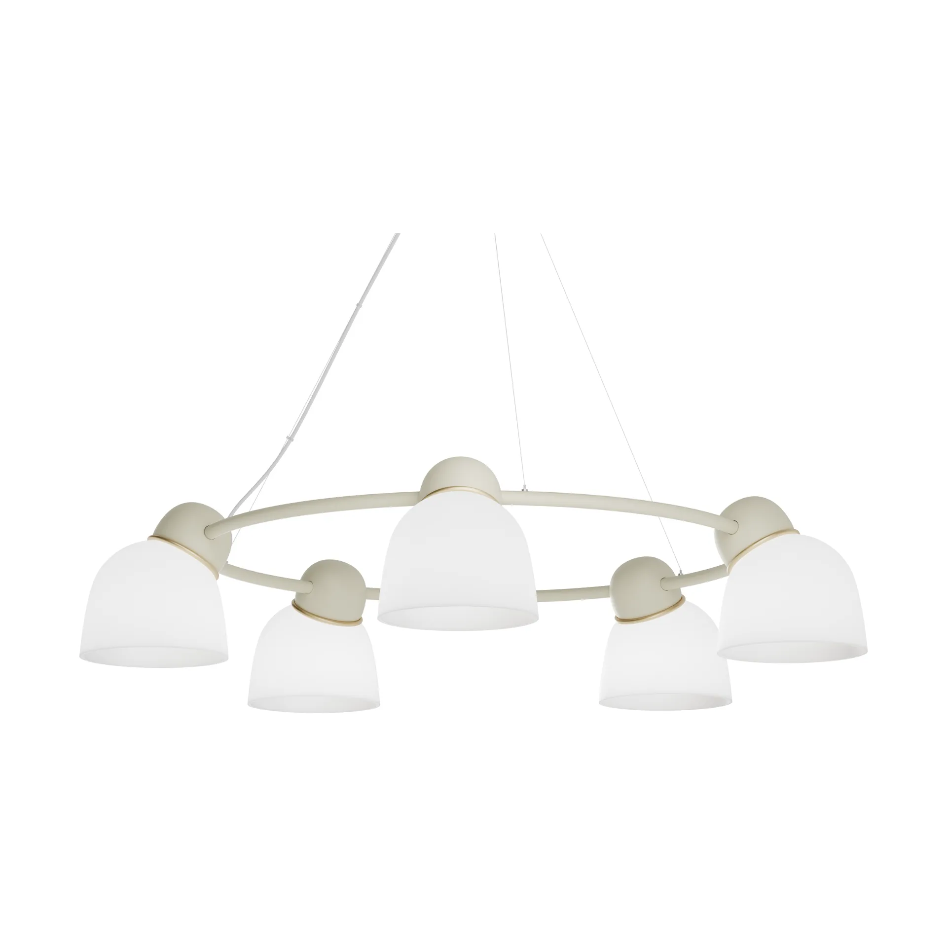 Bird kroonluchter Ø95,3 cm, Zand-messing-opaalglas Belid