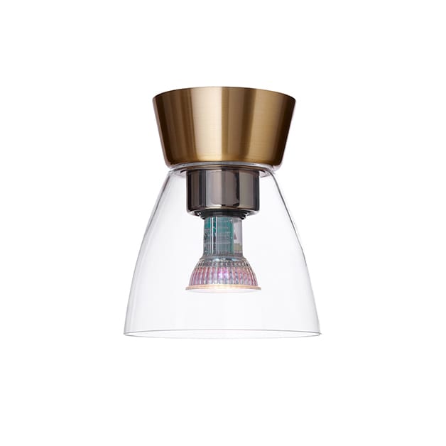 Bizzo plafondlamp helder glas Ø16,5 cm - Messing - Belid