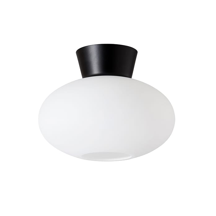 Bullo plafondlamp opaalglas Ø27 cm - Matzwart - Belid