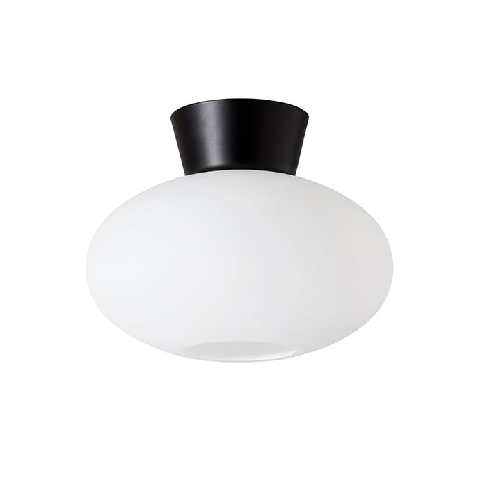 Belid Bullo plafondlamp opaalglas o27 cm Matzwart | Scandinavisch Interieur | Plafondlampen | Zwart