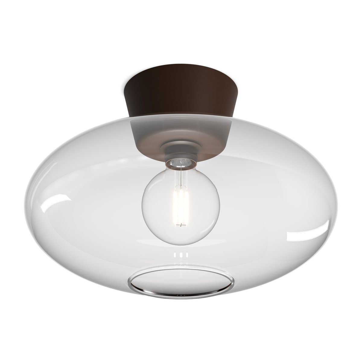 Belid Bullo plafonnière XL transparant glas o38 cm Oxide