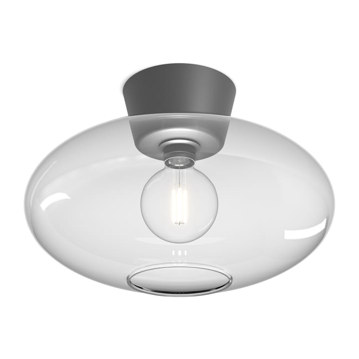 Bullo plafonnière XL transparant glas Ø38 cm - Oxidegrijs - Belid