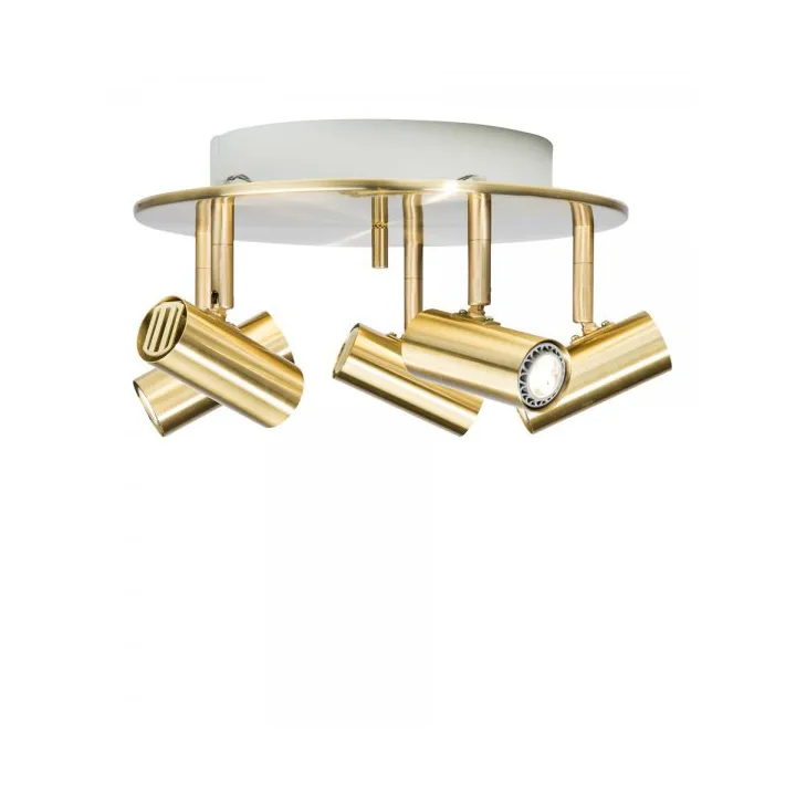 Cato 5-spotlight rond Ø29 cm, Messing Belid