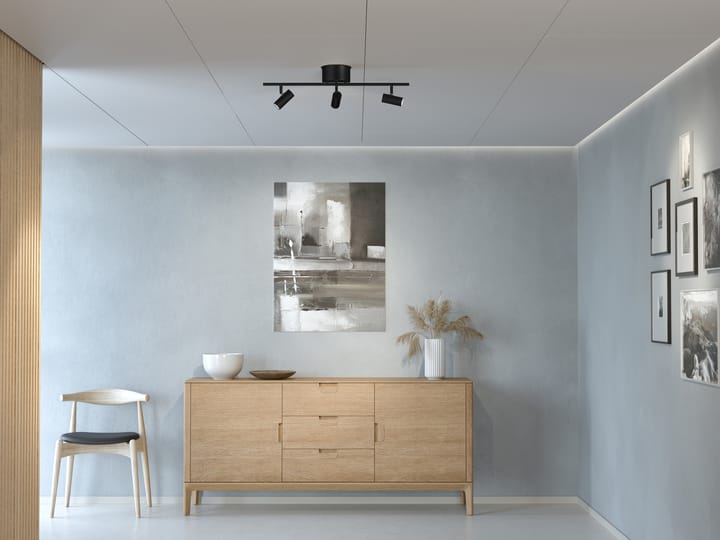 Cato plafondlamp rail 3, Matzwart Belid