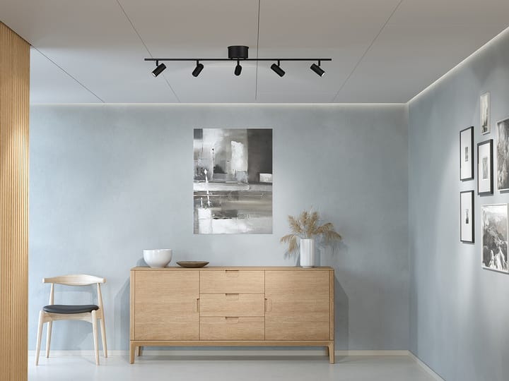 Cato plafondlamp rail 5, Matzwart Belid