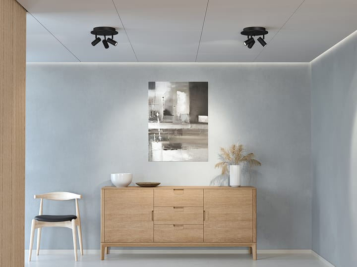 Cato ronde plafondspotlight 3, Matzwart Belid