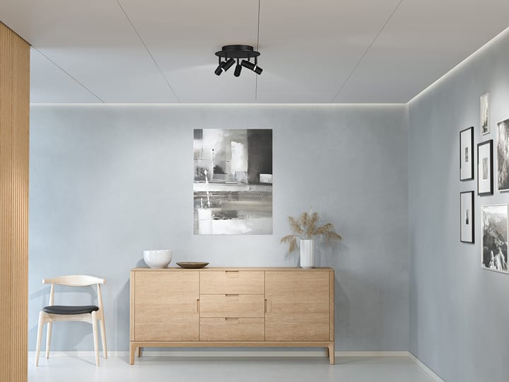 Cato ronde plafondspotlight 5, Matzwart Belid
