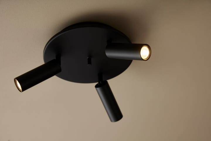 Cato Slim ronde plafondspots 3 st., Matzwart-led Belid