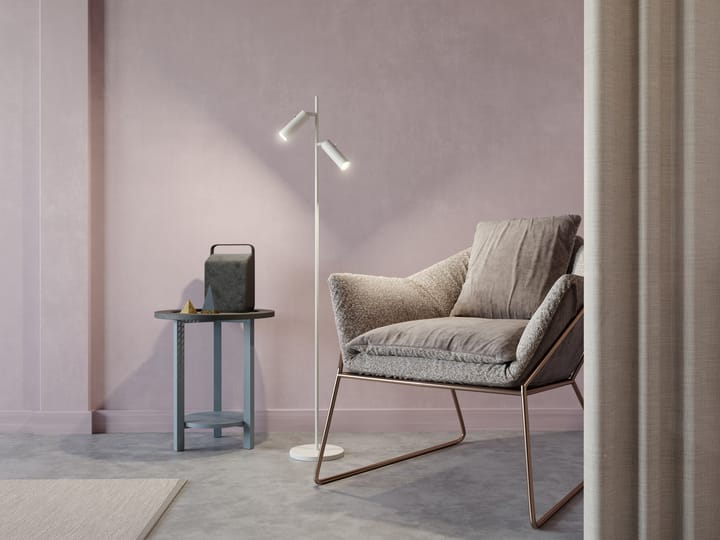 Cato Slim vloerlamp dubbel, Matwit-led Belid