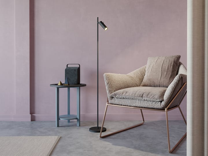Cato Slim vloerlamp enkel, Matzwart-led Belid