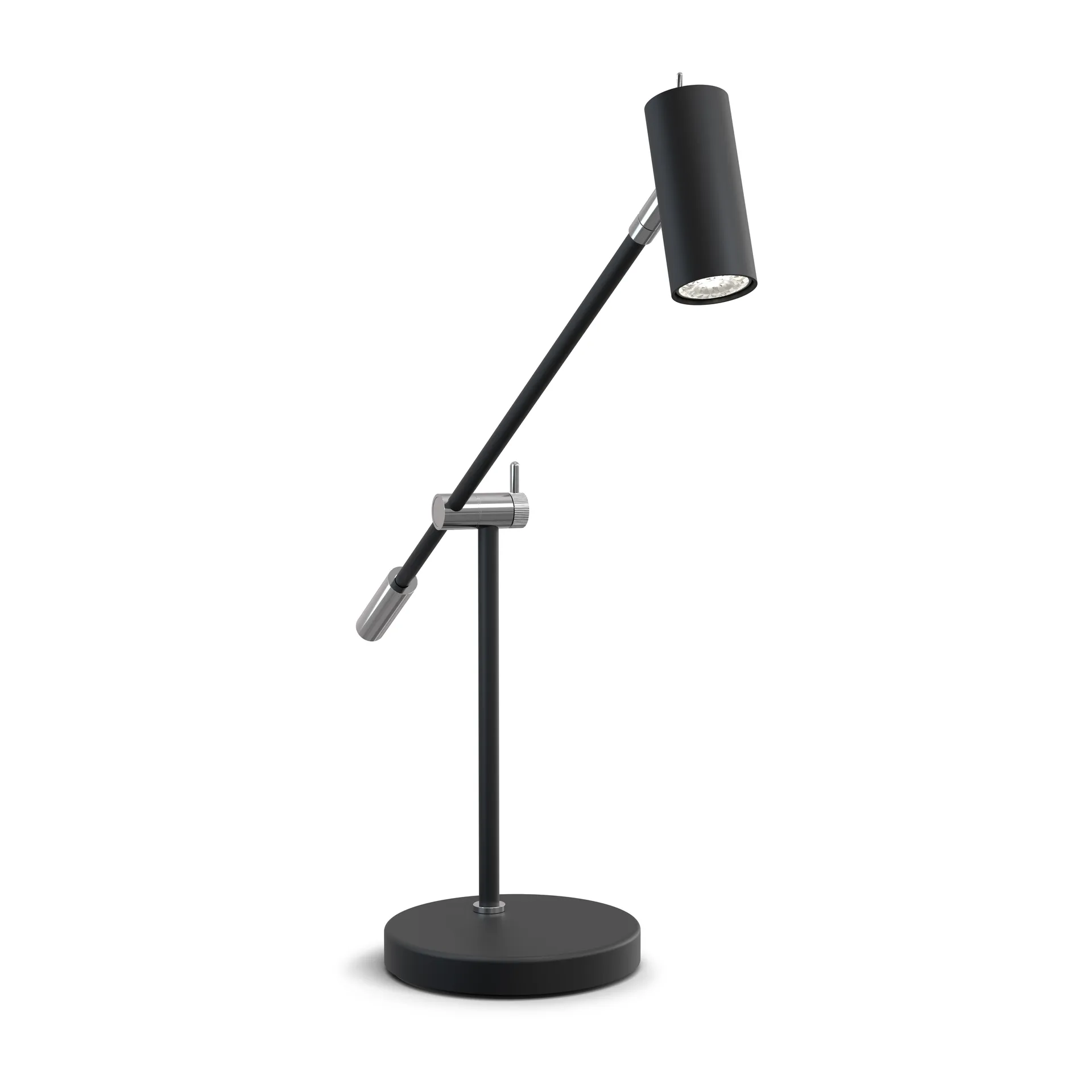 Cato tafellamp 48,5 cm, Matzwart-zilver Belid