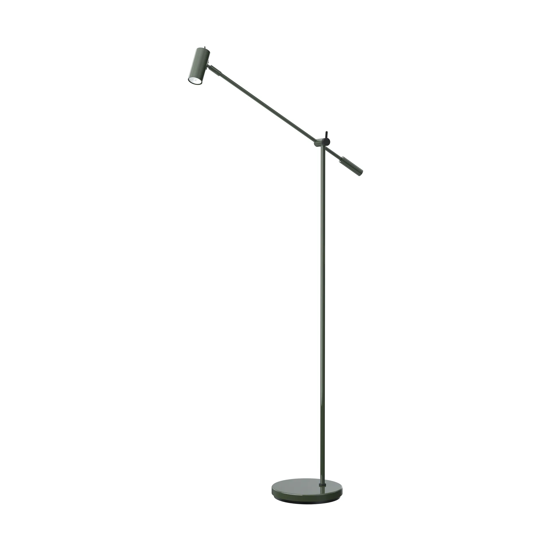 Cato vloerlamp 134 cm, Blank bosgroen-matzwart Belid